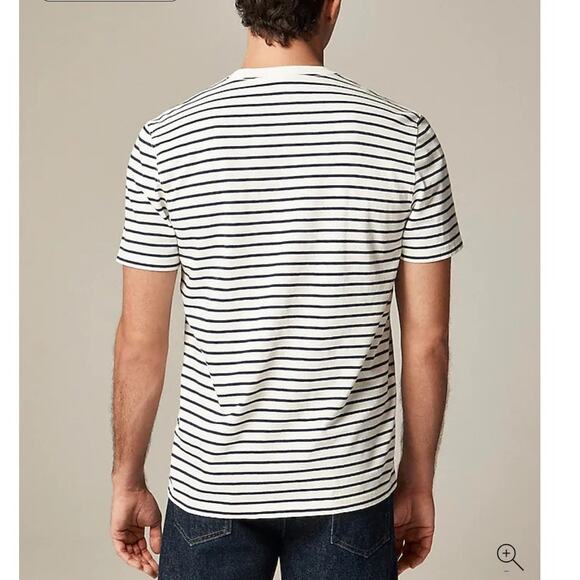 NWOT J. Crew Vintage-Wash Cotton T-Shirt In Stripe Men's T-Shirt Brown Stripes L - Picture 2 of 7